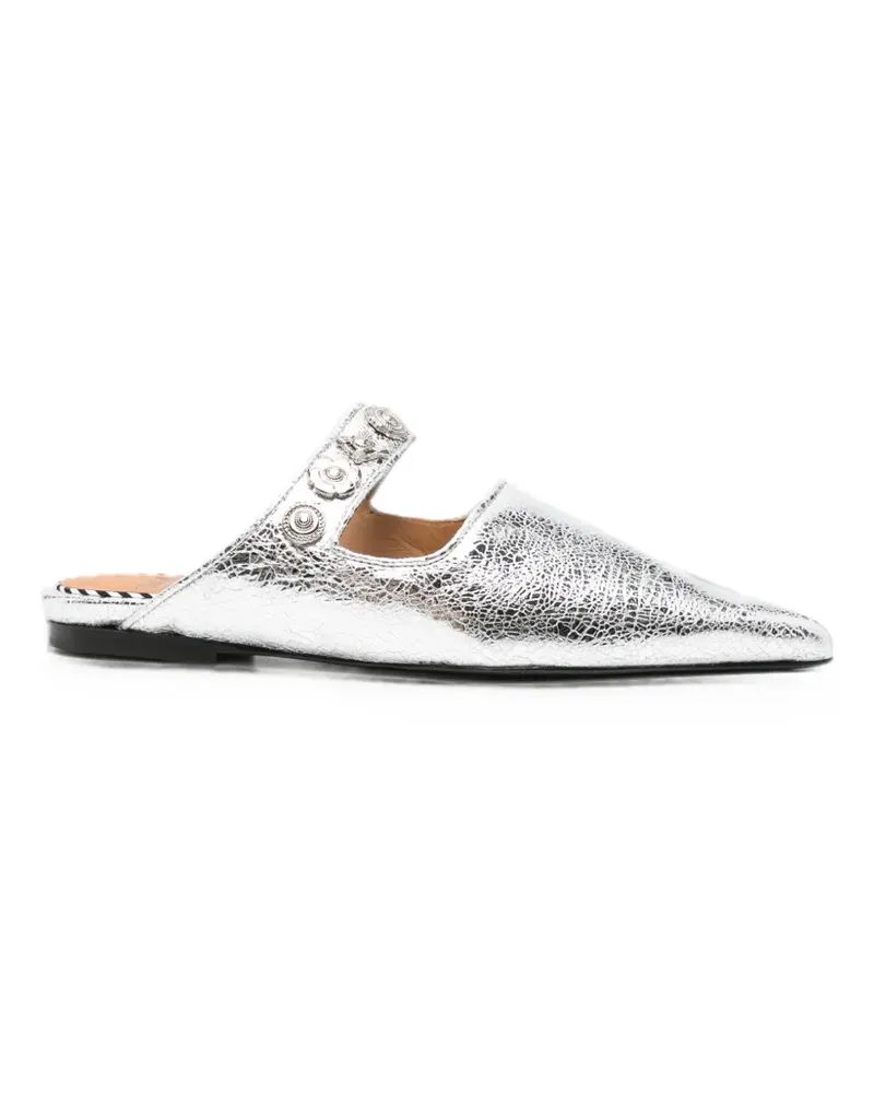 Toga stud-embellished pointed-toe mules - Silber Silber