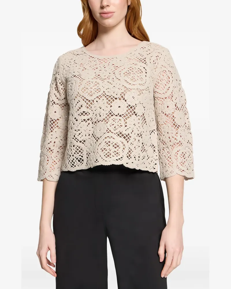Betty Barclay crochet sequin-embellished top - Nude Nude