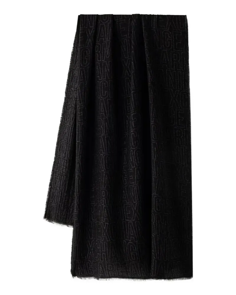 Armani Exchange Schal mit Logo-Print - Schwarz Schwarz