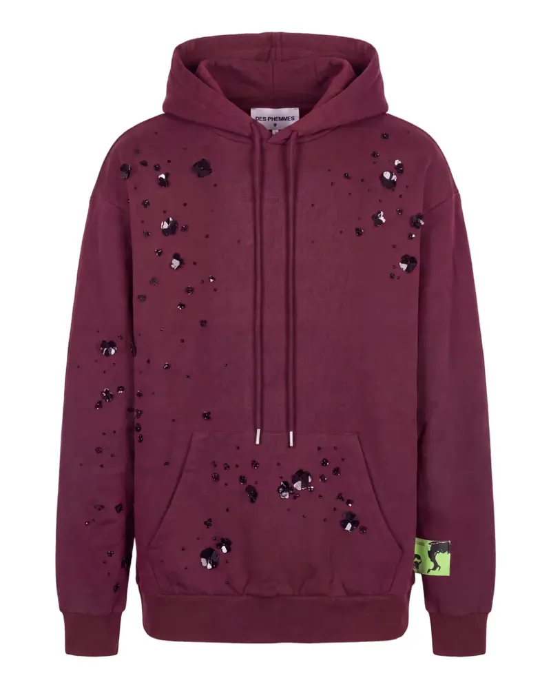 Des Phemmes Hoodie mit Pailletten - Rot Rot