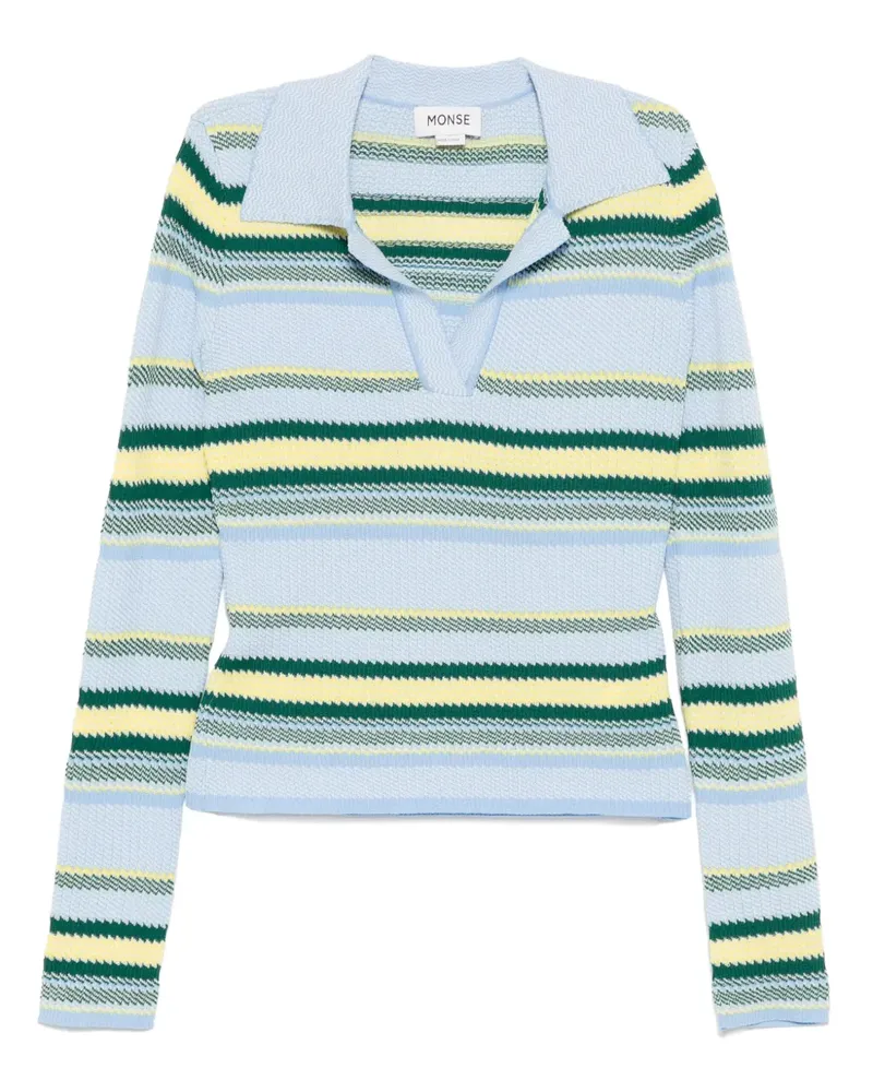 Monse Gestreiftes Jacquard-Oberteil - Blau Blau