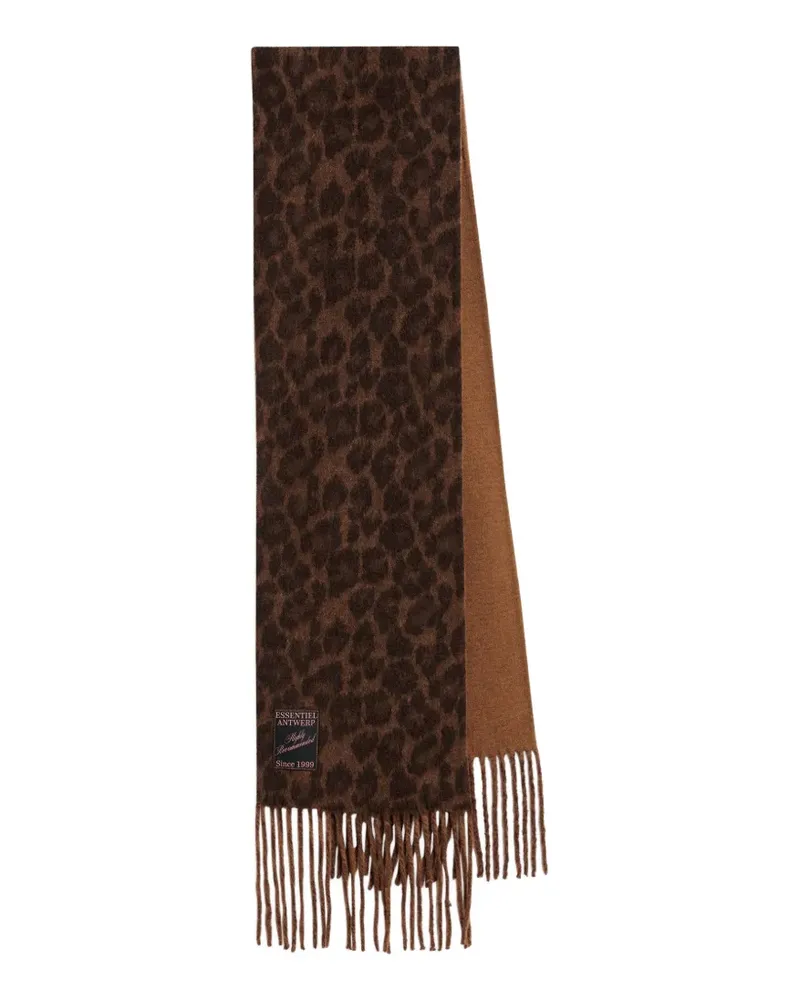 Essentiel Schal mit Leopardenprint - Braun Braun
