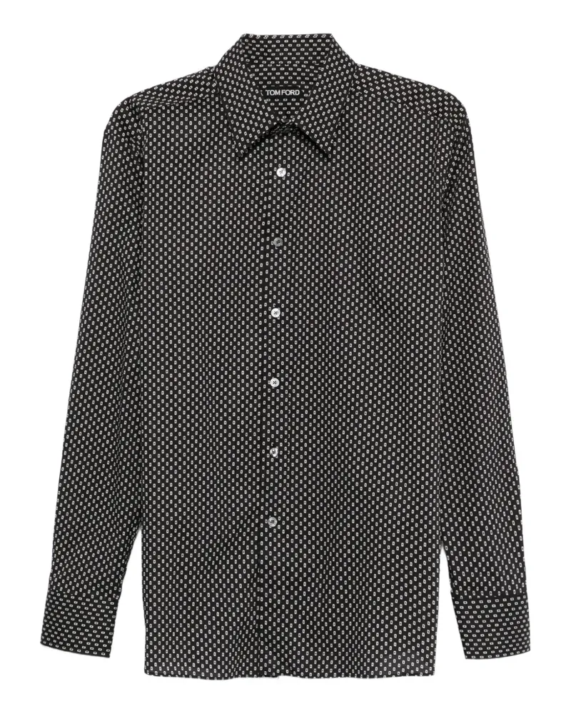 Tom Ford Hemd mit geometrischem Print - Schwarz Schwarz
