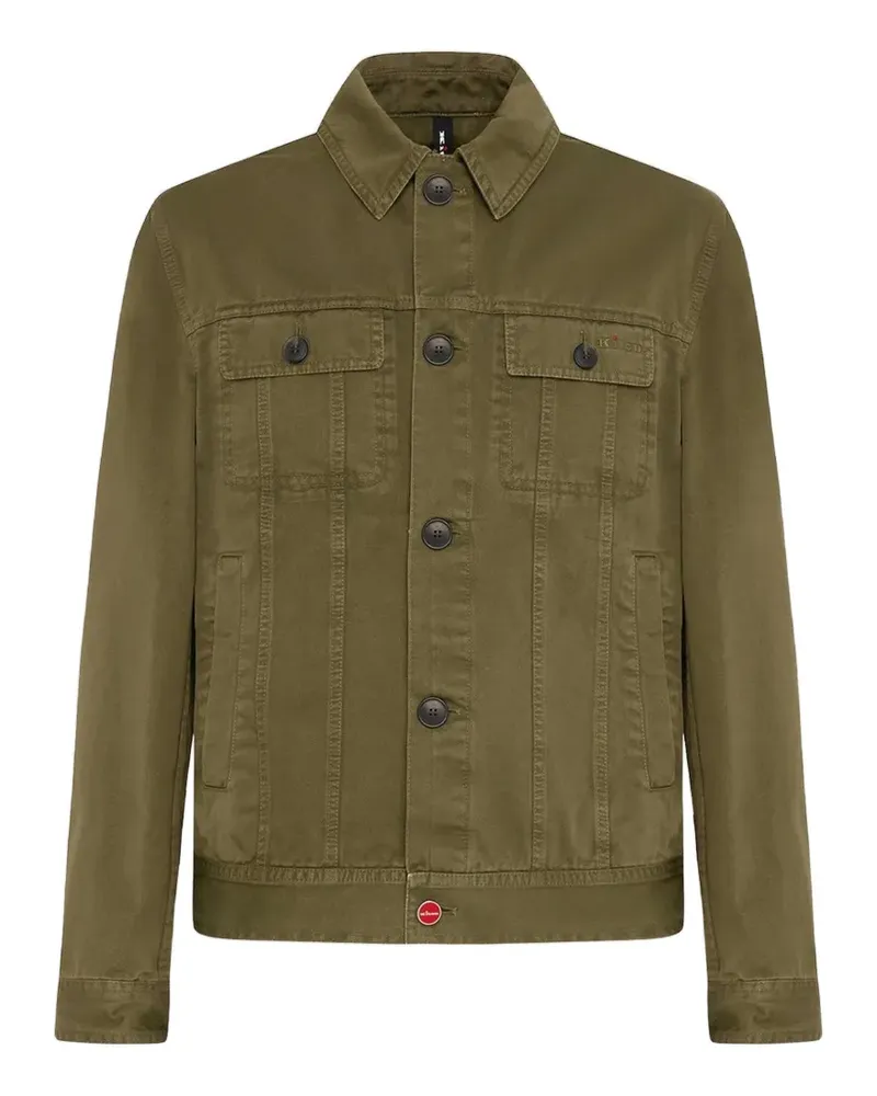 Kiton Jeansjacke mit Knopfleiste - Grün Grün