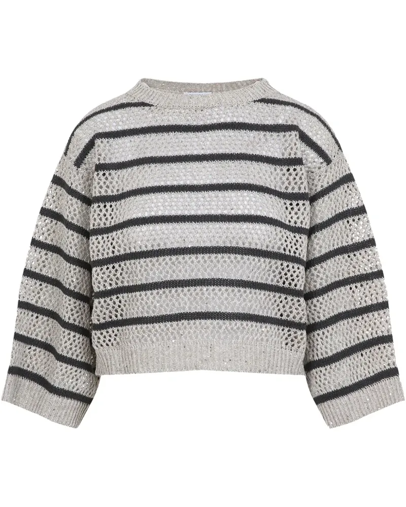 Brunello Cucinelli Gestreifter Pullover - Nude Nude