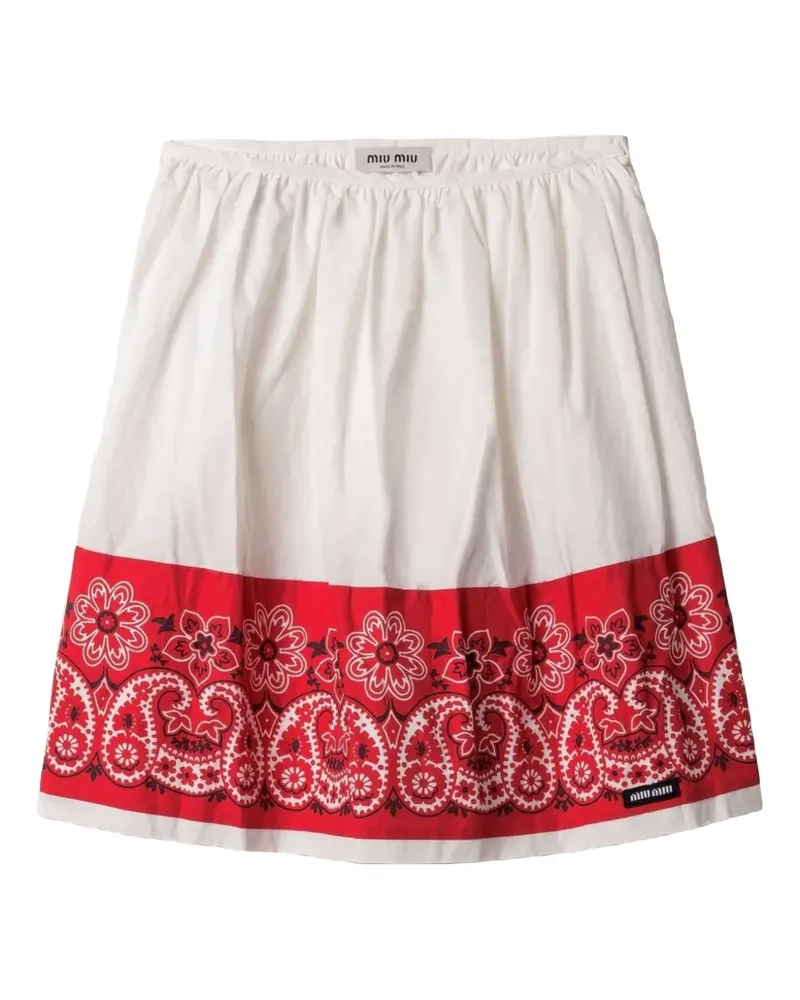 Miu Miu Slubbed Bandana Popeline-Rock - Weiß Weiß