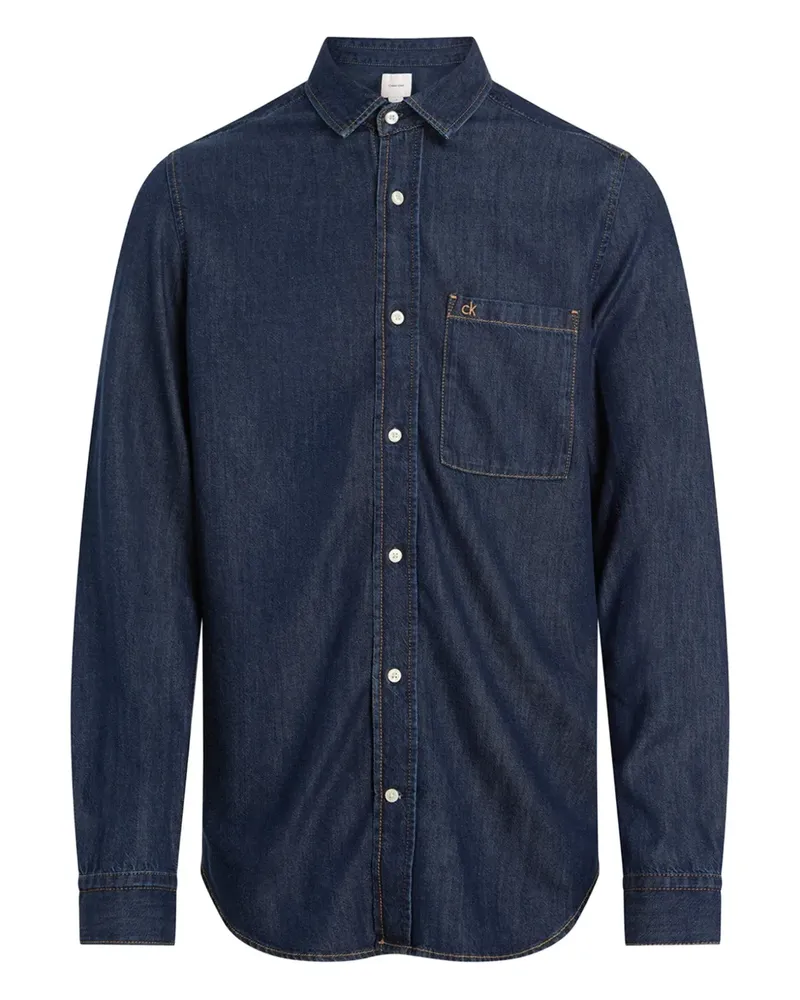 Calvin Klein Jeanshemd mit Logo-Stickerei - Blau Blau