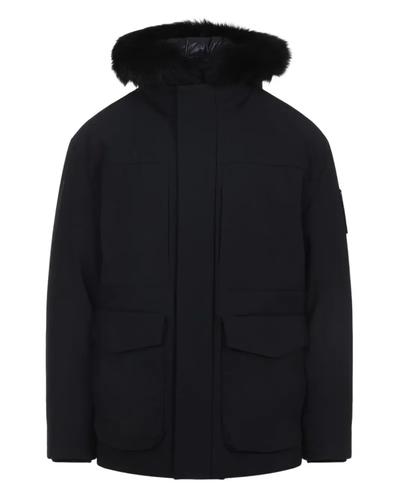 Moose Knuckles fur hooded jacket - Schwarz Schwarz