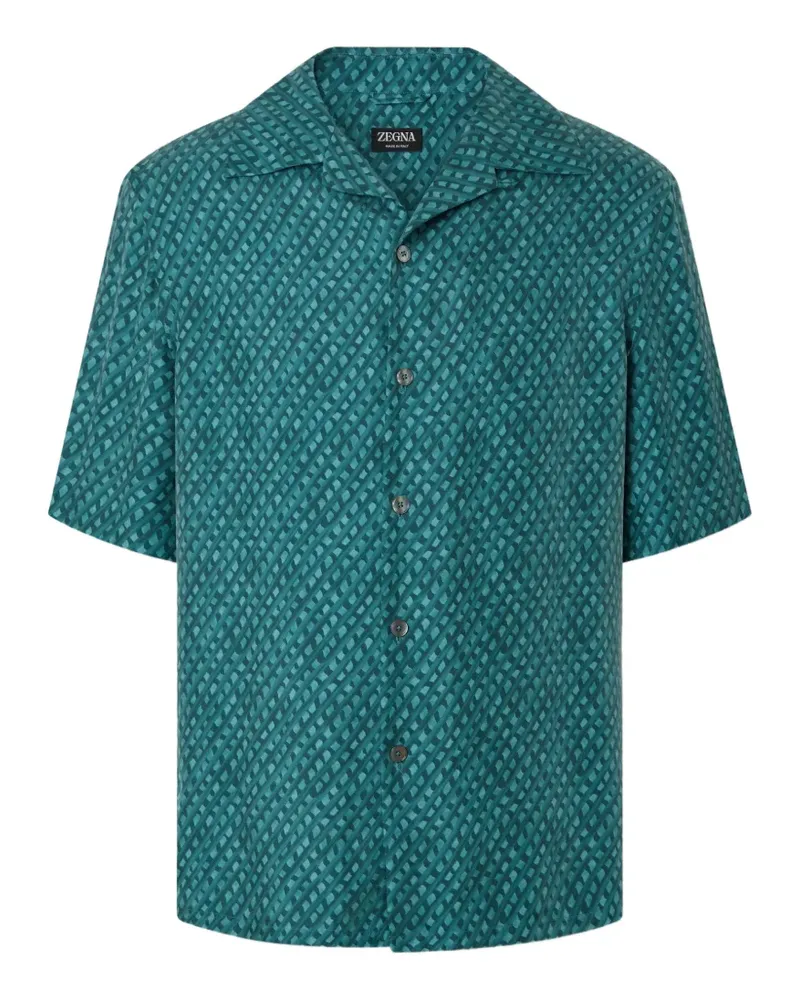 Ermenegildo Zegna Hemd mit geometrischem Print - Grün Grün