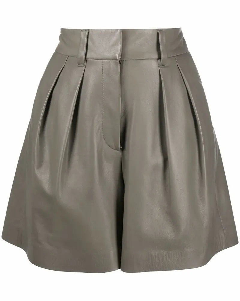 Brunello Cucinelli Ledershorts mit weitem Bein - Grün Grün