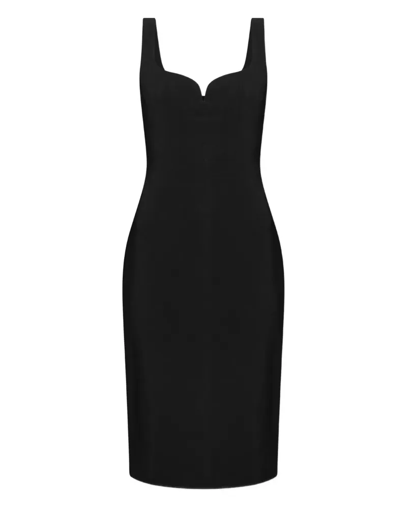 Versace Midikleid mit Herzausschnitt - Schwarz Schwarz
