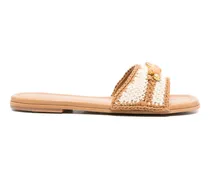 Woven Cali crystal-embellished sandals - Braun
