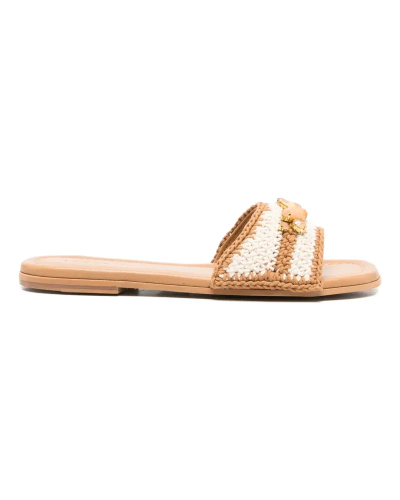 INUIKII Woven Cali crystal-embellished sandals - Braun Braun