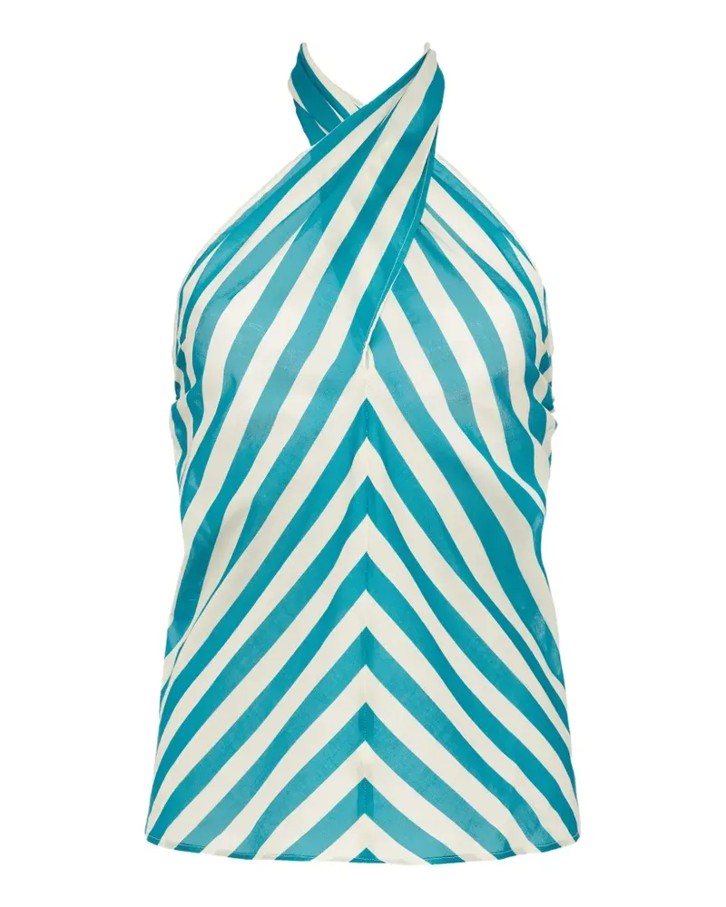 Eres Gestreiftes Neckholder-Top - Blau Blau