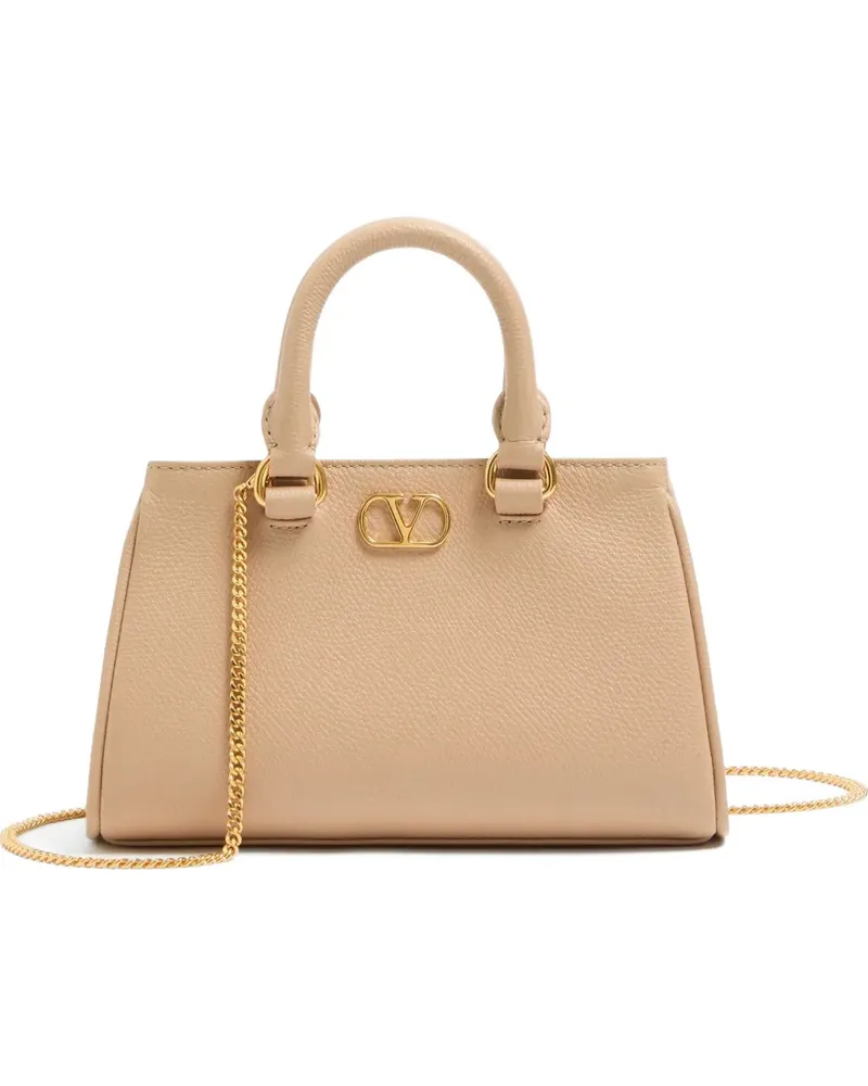Valentino Garavani mini VLogo Signature bag in grainy calfskin - Nude Nude