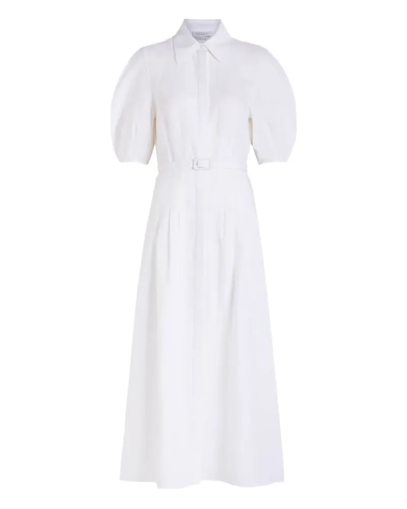 Gabriela Hearst Maude puff-sleeve belted dress - Weiß Weiß