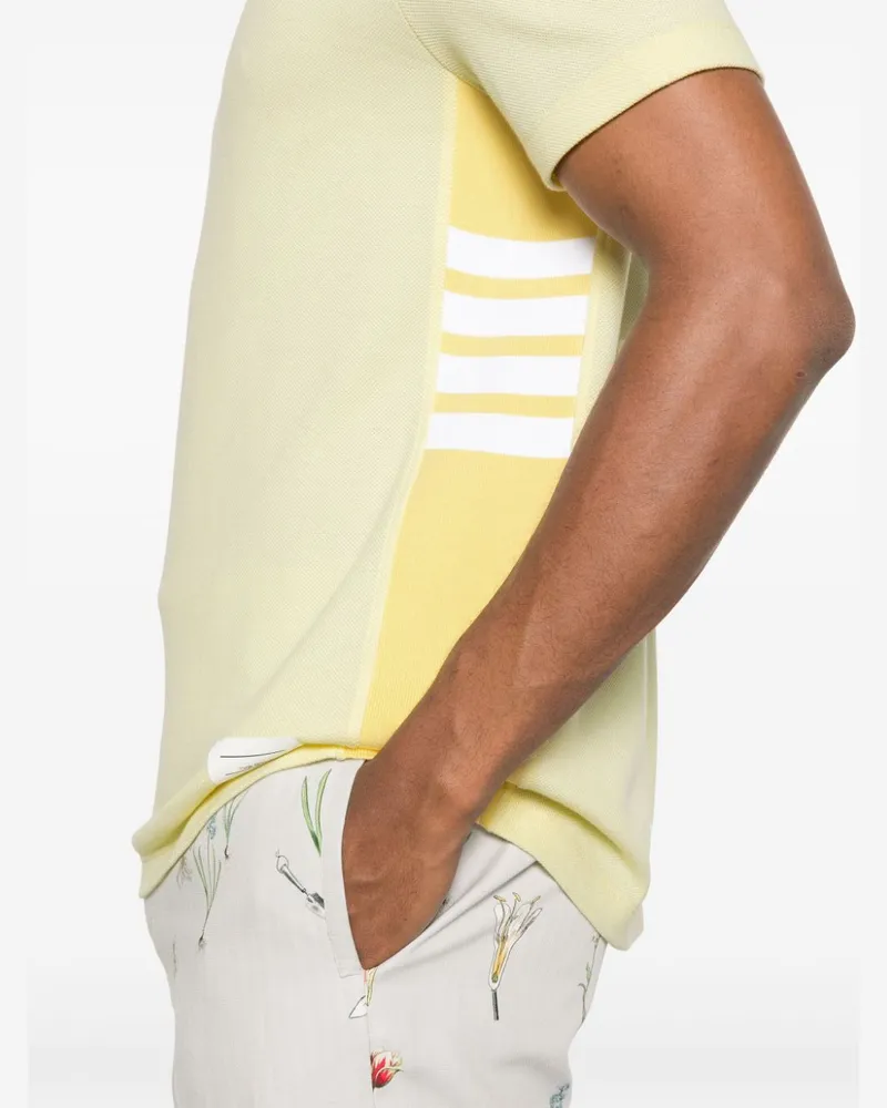 Thom Browne T-Shirt mit Logo-Streifen - Gelb Gelb