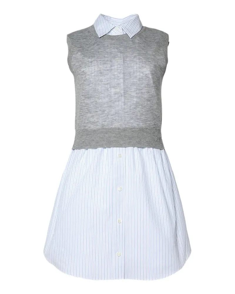 Alexander Wang layered sleeveless shirt dress with knit top - Grau Grau