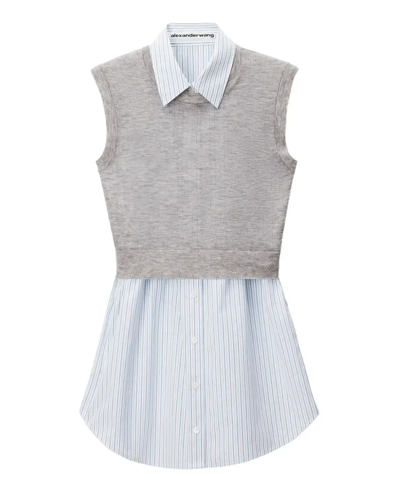 Alexander Wang Ärmelloses Hemdkleid im Layering-Look - Grau Grau