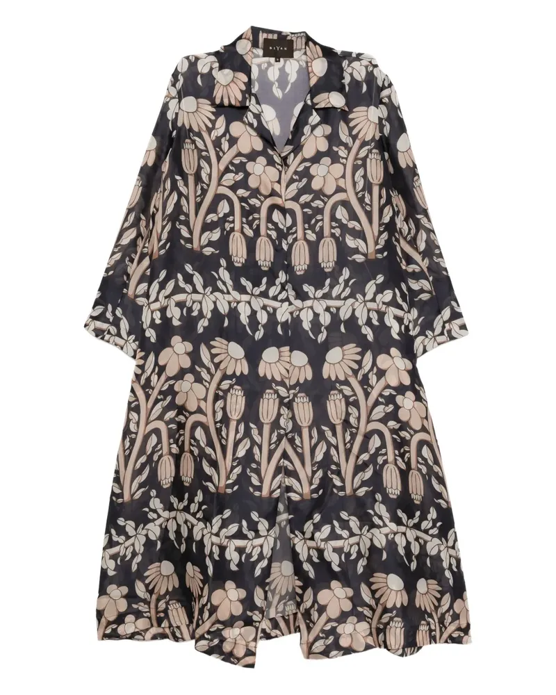 Biyan floral print coat - Blau Blau