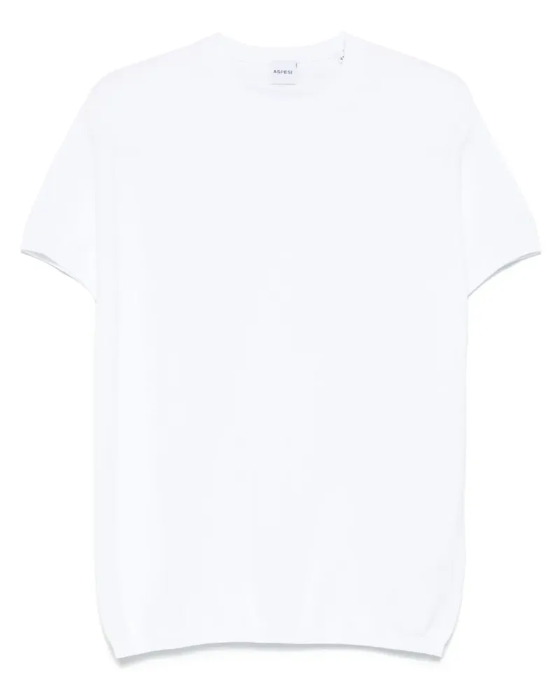 ASPESI T-Shirt aus Piqué-Strick - Weiß Weiß