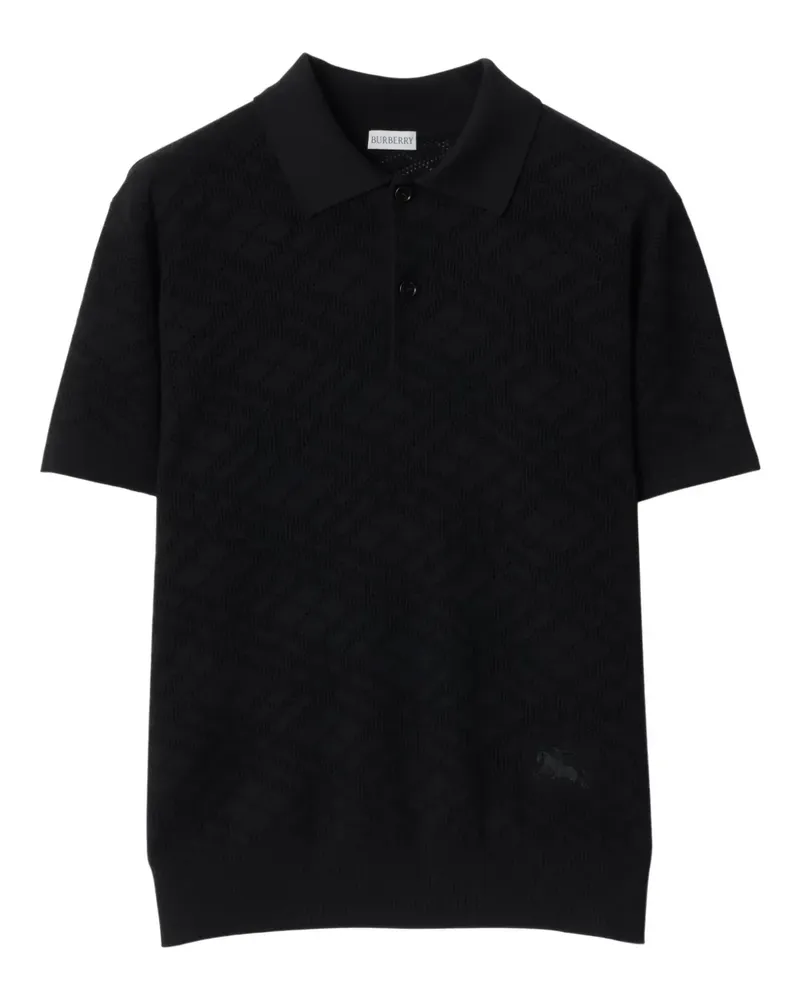 Burberry Gestricktes Poloshirt - Schwarz Schwarz