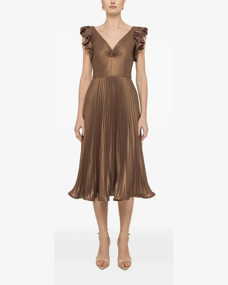 NISSA ruffled pleated midi dress - Braun Braun