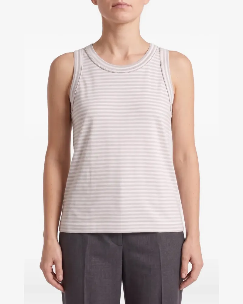 Brunello Cucinelli striped cotton tank top - Nude Nude