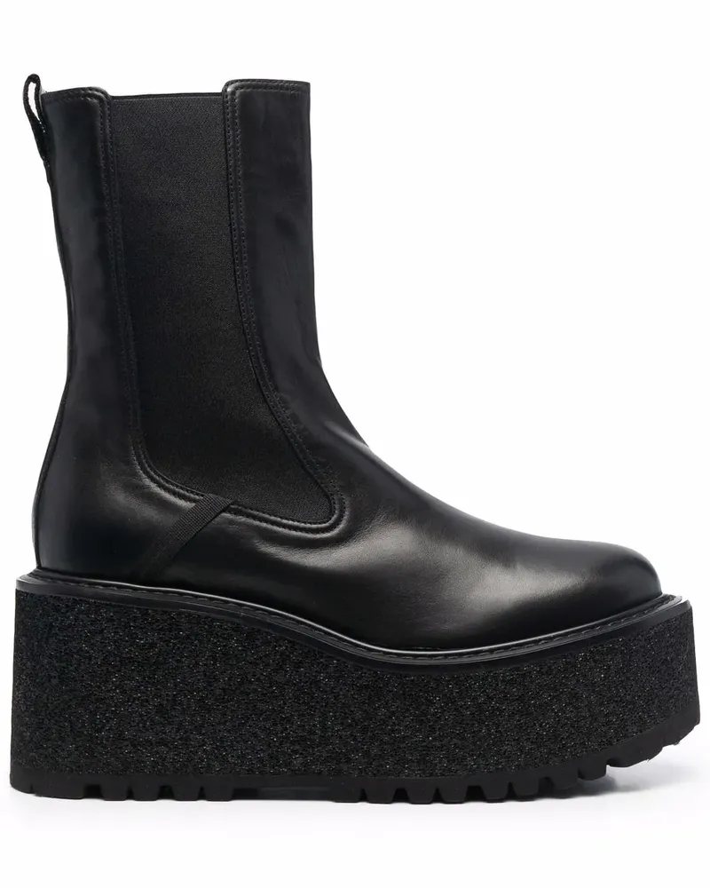 Premiata Stiefeletten mit Plateau - Schwarz Schwarz