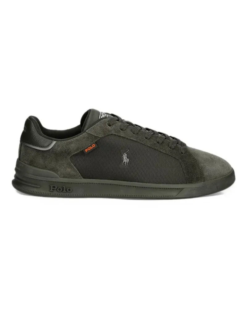Ralph Lauren suede-panelled logo-embroidered sneakers - Grün Grün