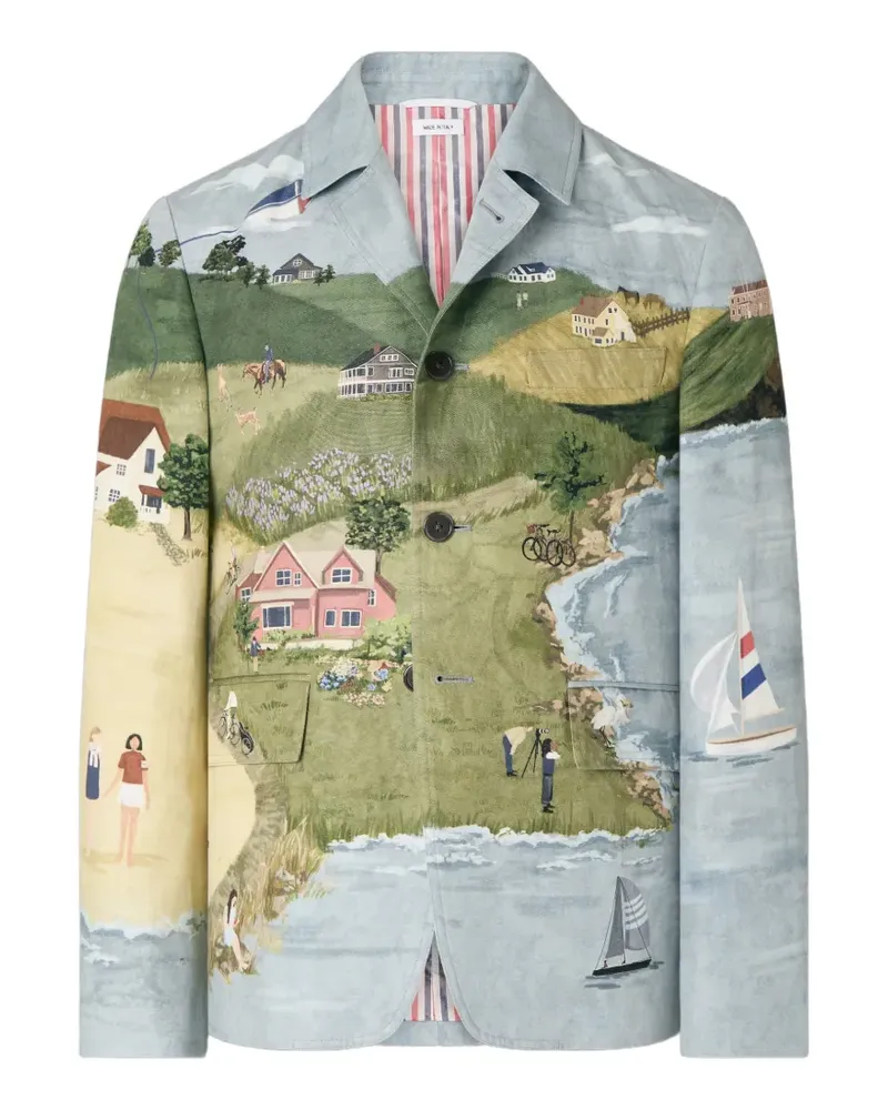 Thom Browne Nantucket Jacke mit szenischem Motiv - Blau Blau