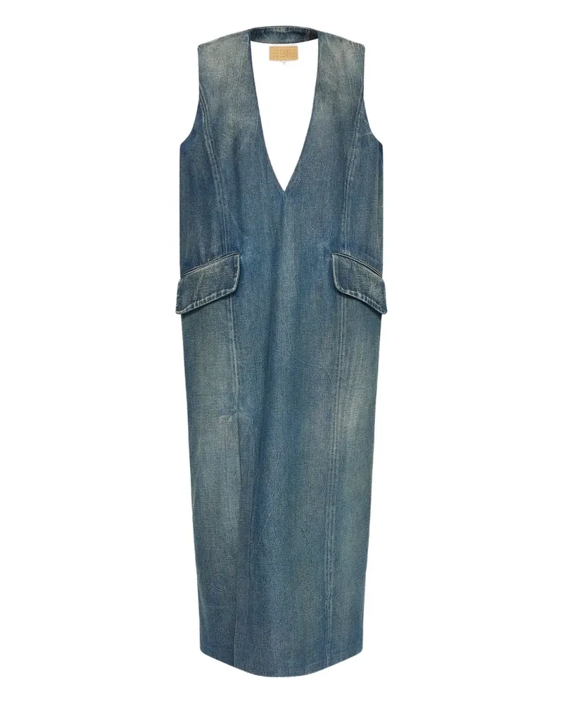 Maison Margiela Midikleid aus Baumwolle - Blau Blau