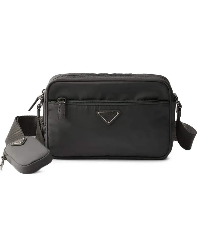 Prada Gewebte Schultertasche mit Reißverschluss - Grau Grau