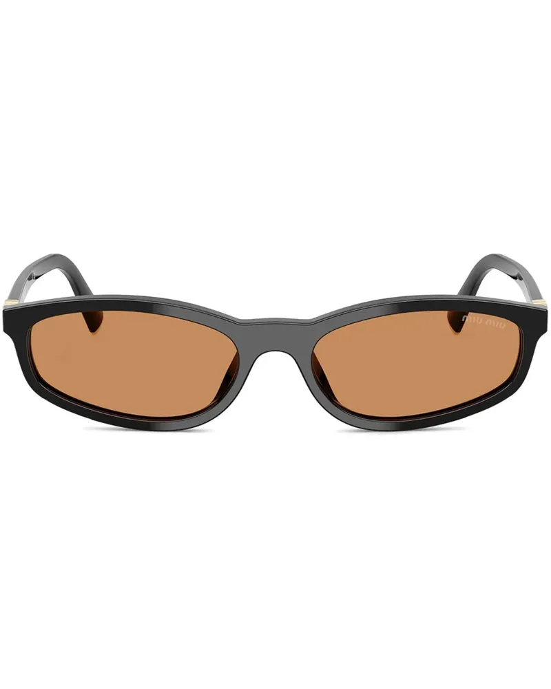 Miu Miu Sonnenbrille mit ovalem Gestell - Schwarz Schwarz