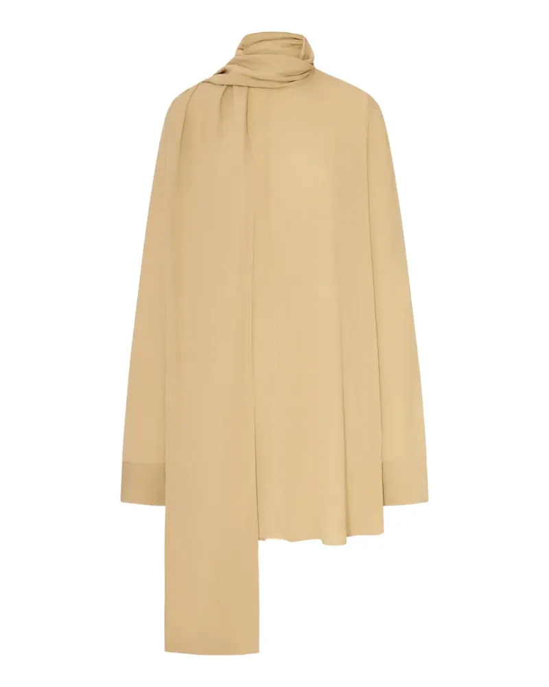 Totême draped-scarf blouse - Nude Nude