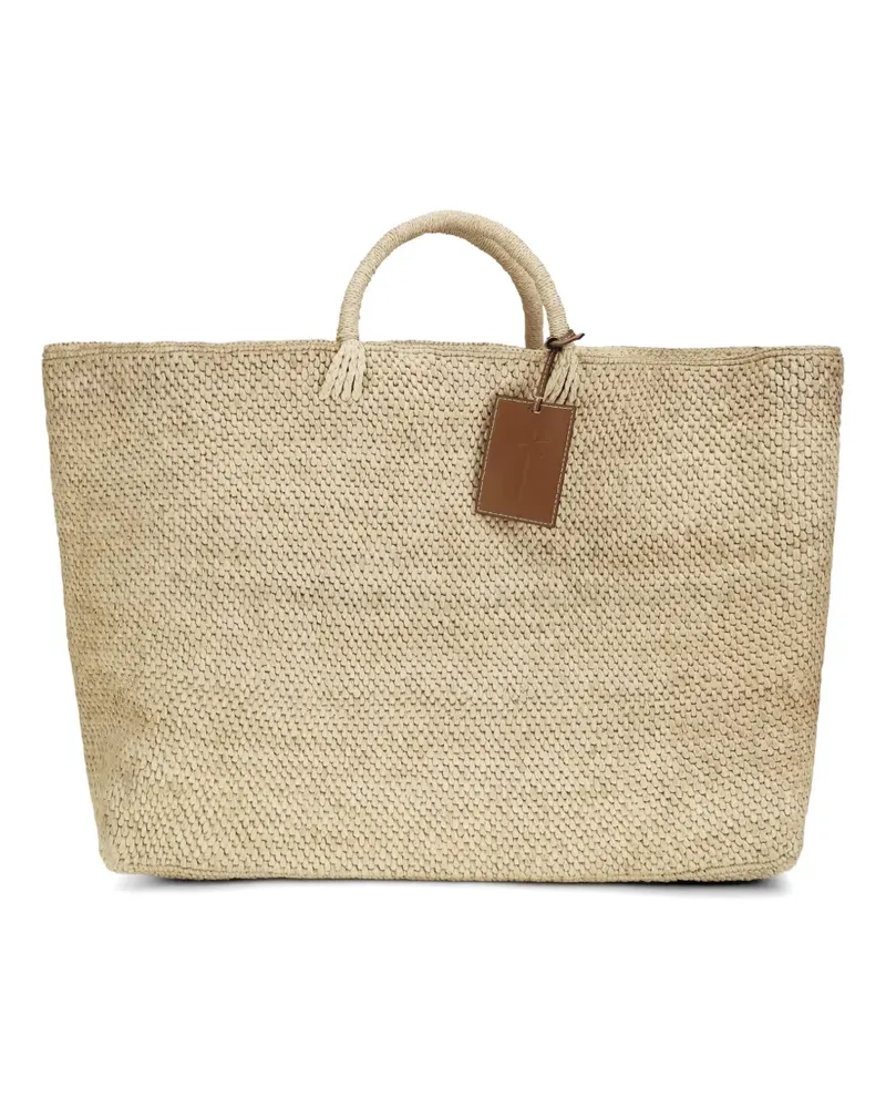 Manebí maxi Saona woven tote bag - Nude Nude