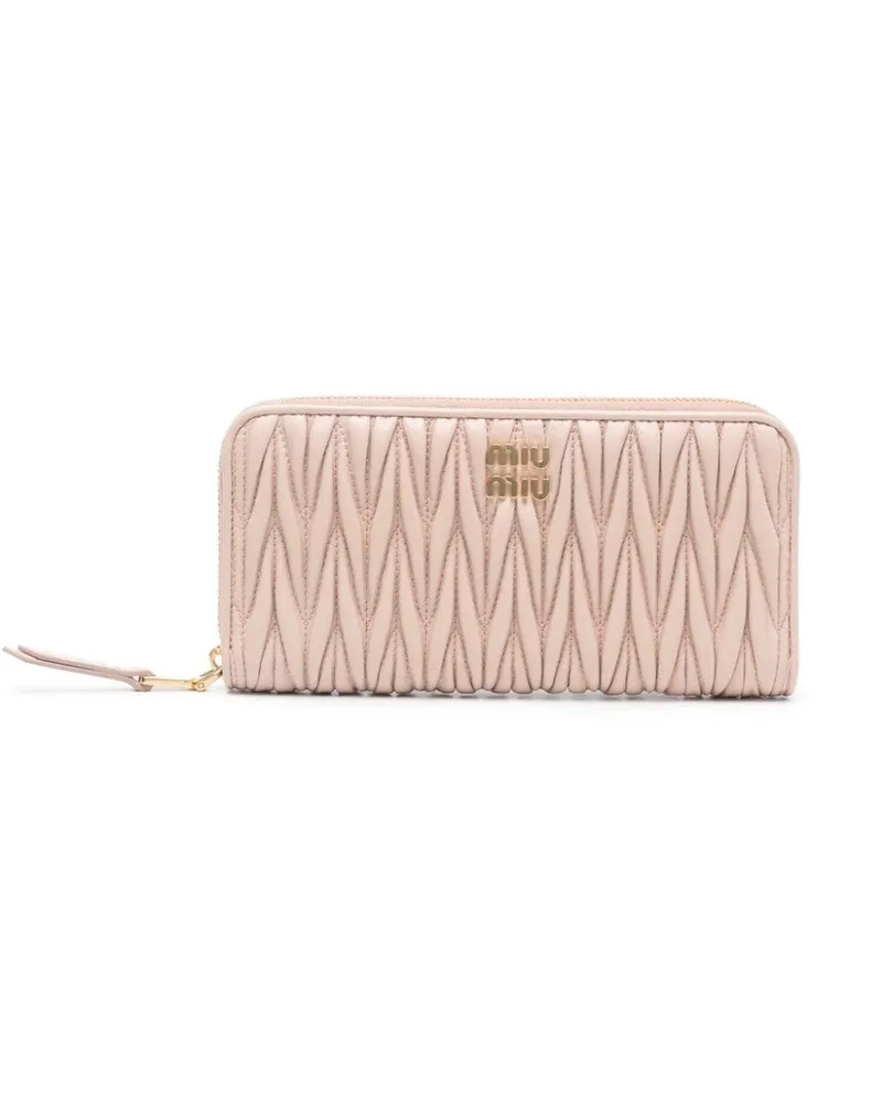 Miu Miu Portemonnaie aus Matelassé-Leder - Nude Nude