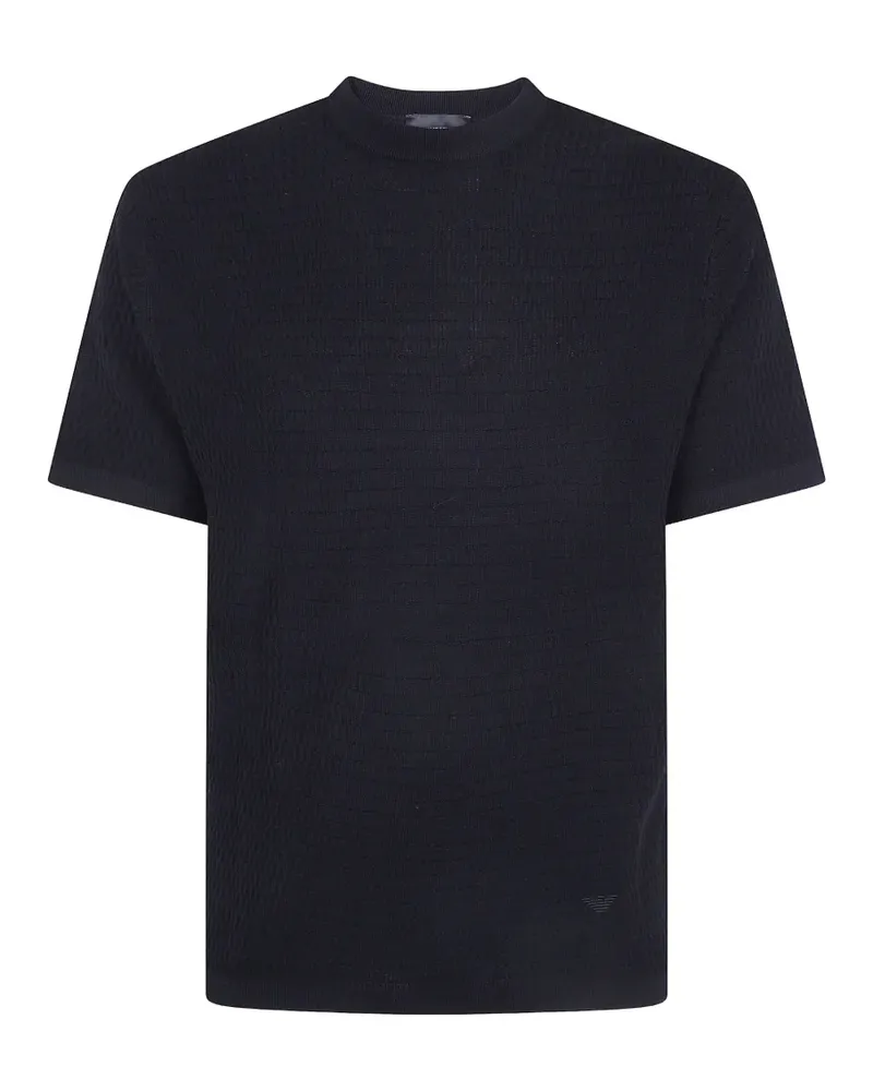 Emporio Armani textured wool T-shirt - Blau Blau