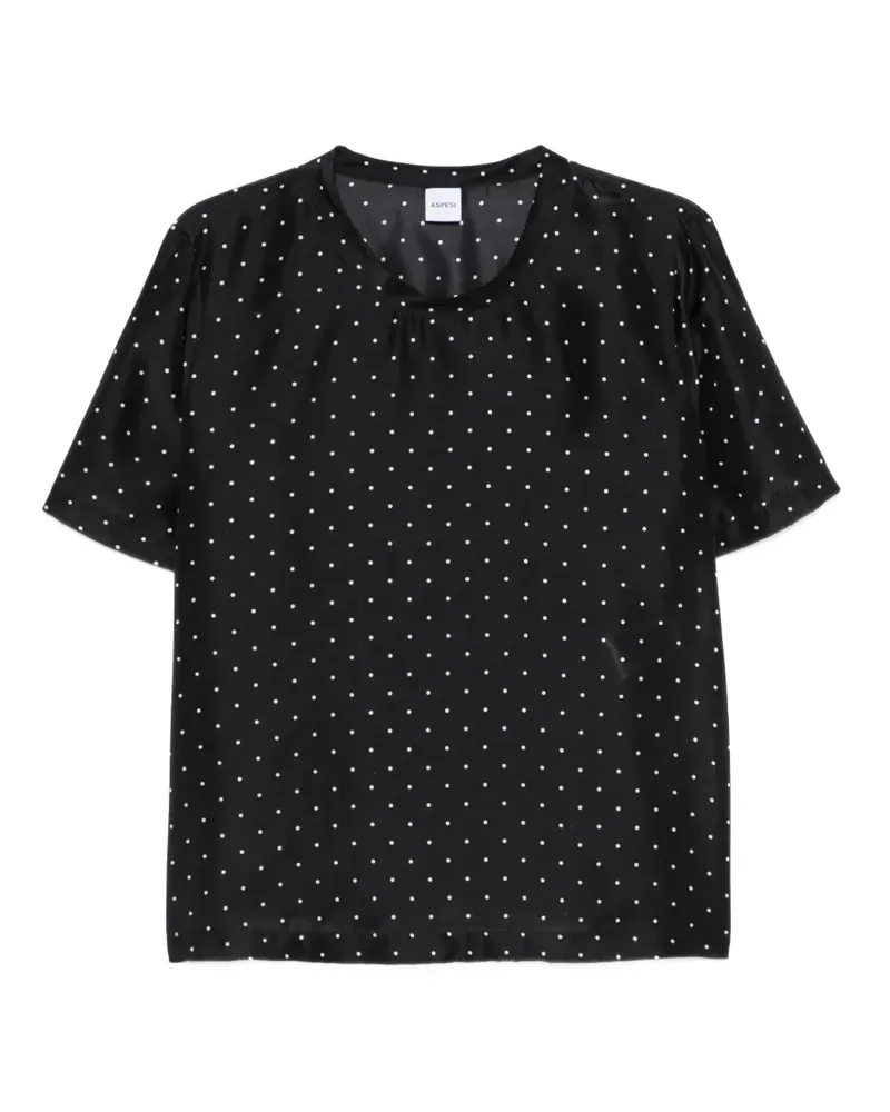 ASPESI polka dot top - Schwarz Schwarz