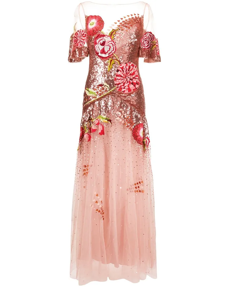 Temperley London Tüllrobe mit Pailletten Rosa