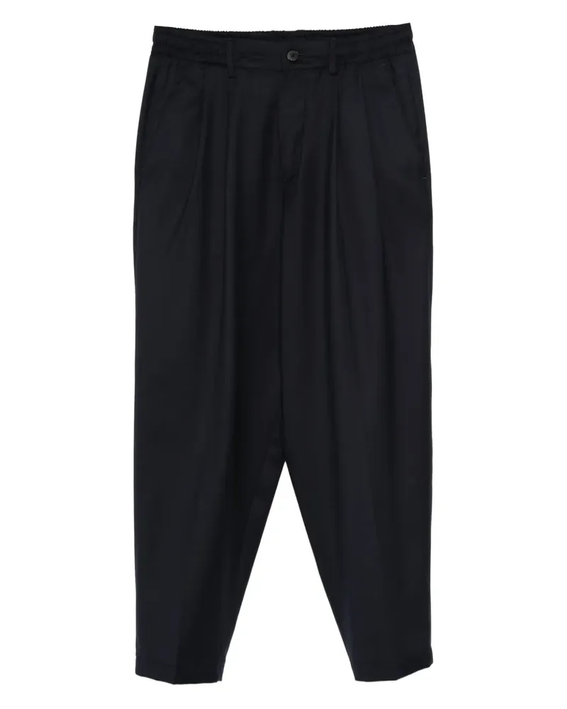 Low Brand Bundfaltenhose mit elastischem Bund - Blau Blau