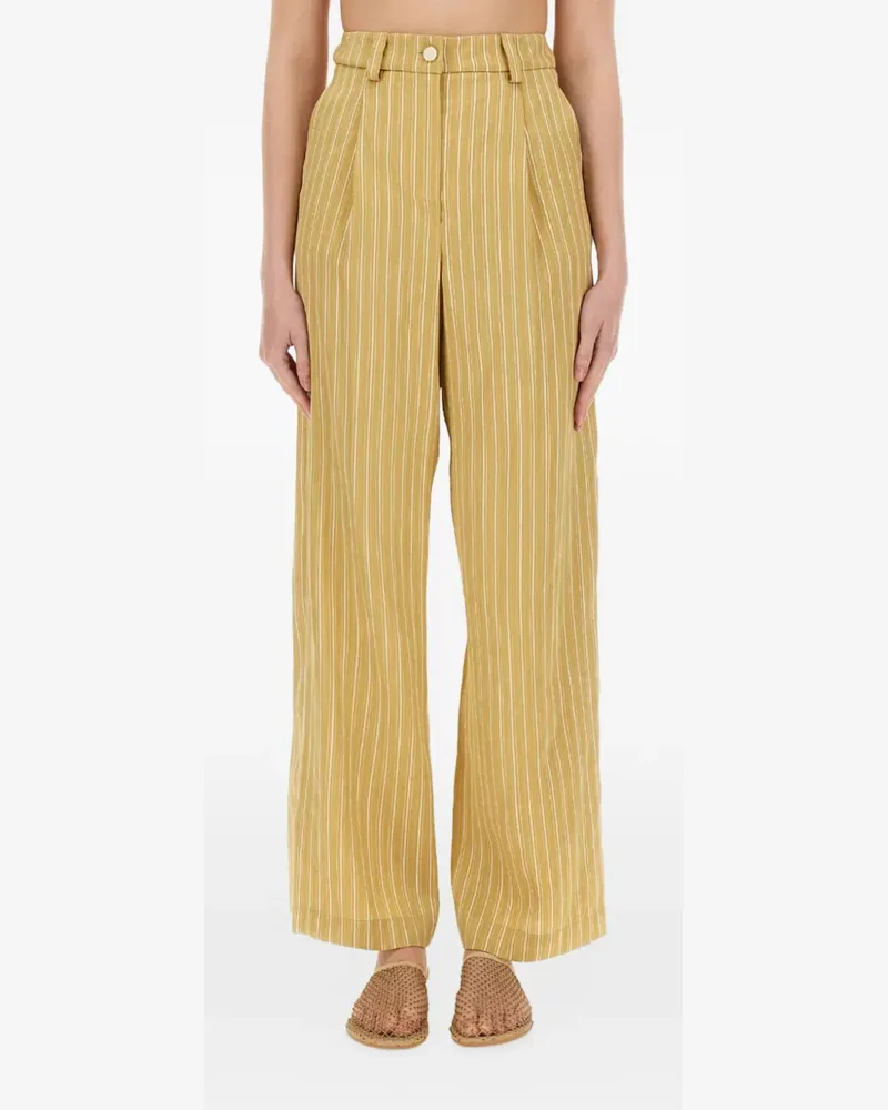 ALYSI striped tailored trousers - Gelb Gelb