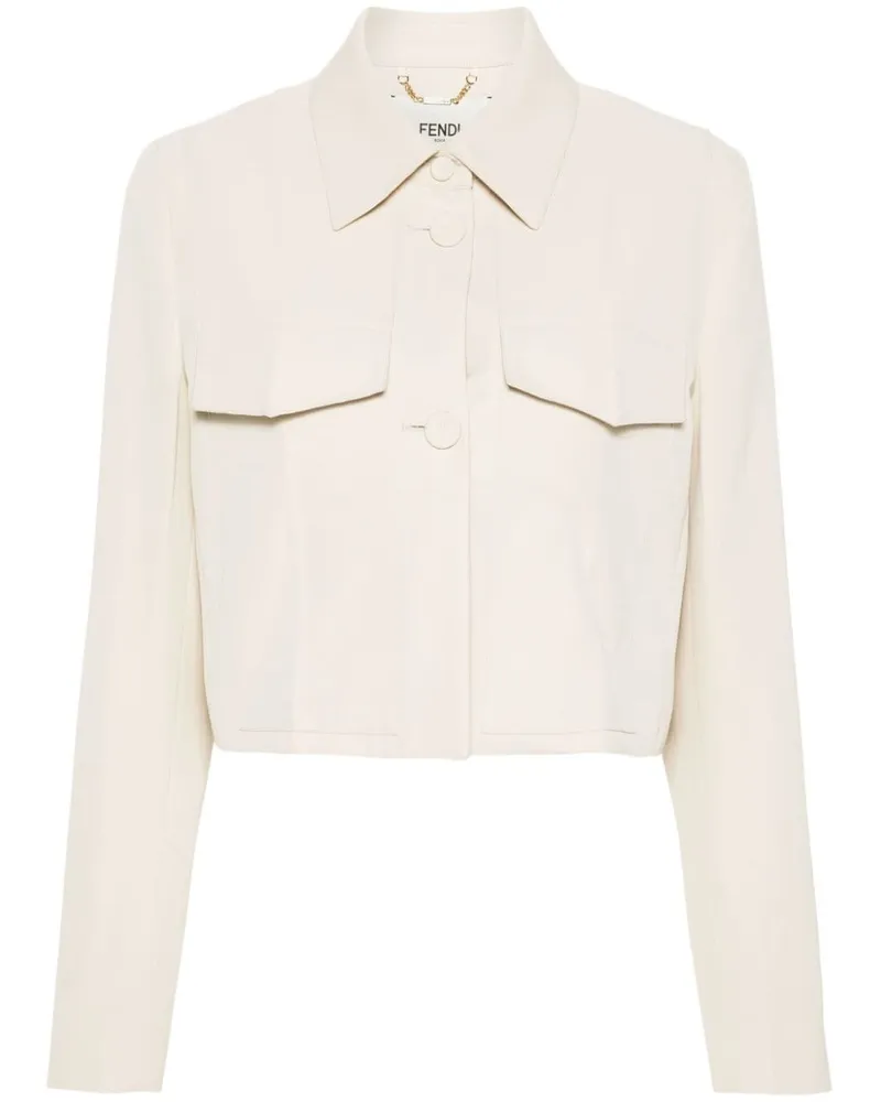 Fendi Cropped-Bomberjacke Nude