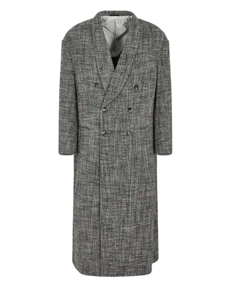 Giorgio Armani shawl-lapel double-breasted coat - Grau Grau