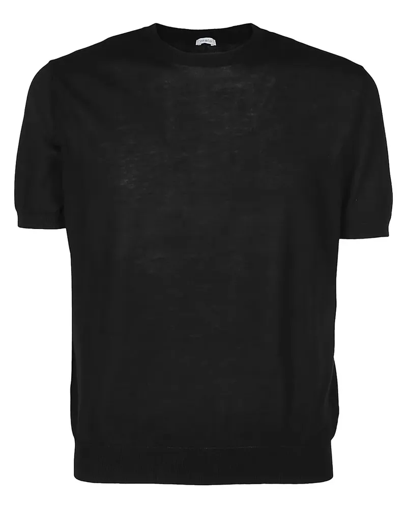 Malo Fein gestricktes T-Shirt - Schwarz Schwarz