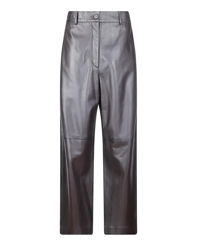P.A.R.O.S.H. P.A.R.O H. Lederhose mit Kontrasteinsätzen - Braun Braun