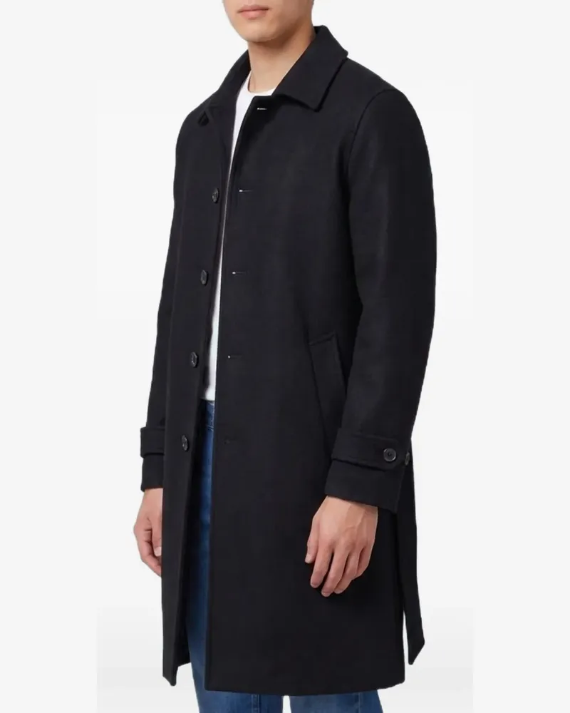 LARDINI Einreihiger Mantel mit Gürtel - Schwarz Schwarz