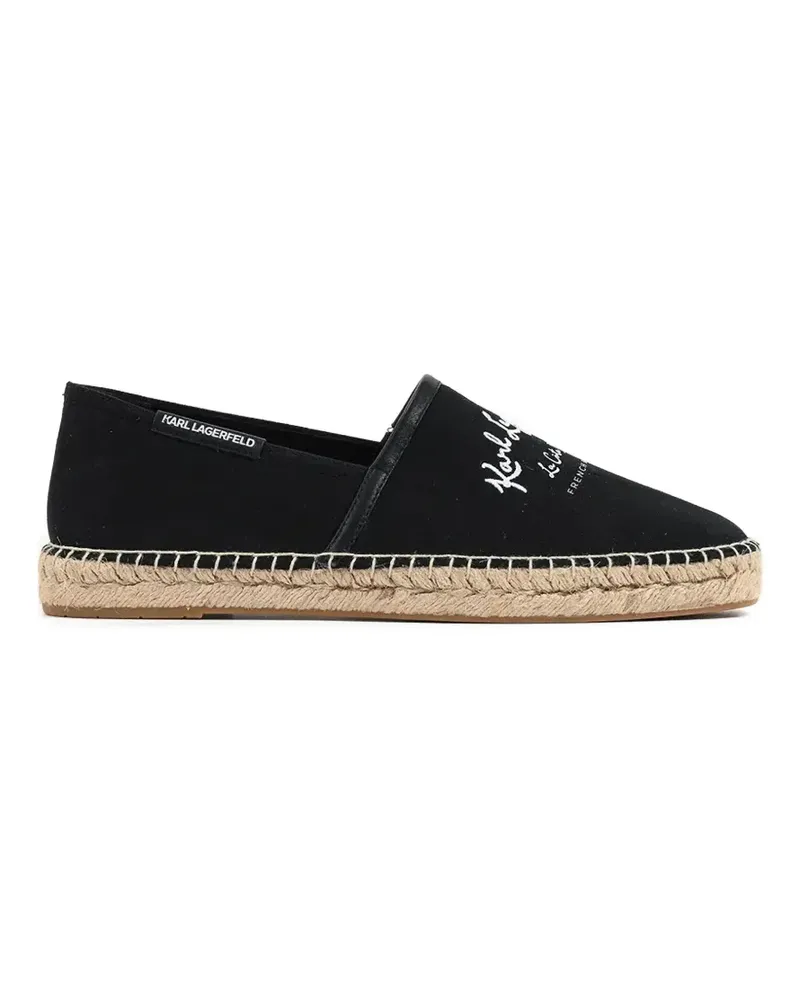 Karl Lagerfeld logo-embroidered braided-sole espadrilles - Schwarz Schwarz
