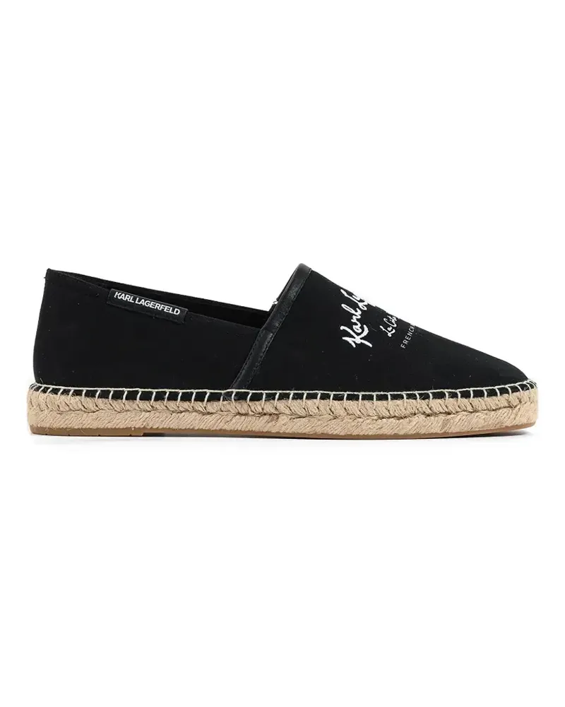 Karl Lagerfeld logo-embroidered braided-sole espadrilles - Schwarz Schwarz