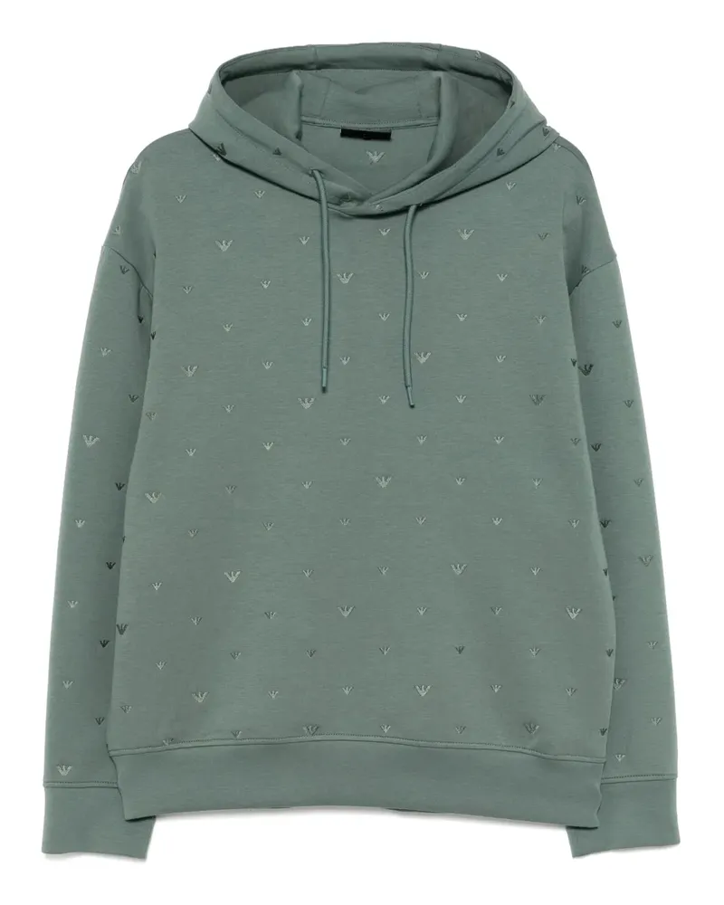 Emporio Armani Hoodie mit Logo-Stickerei - Grün Grün